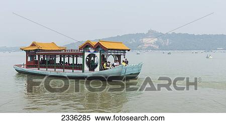 Stock Photography - A Boat In Kunming Lake, Summer Palace; Beijing, China. Fotosearch