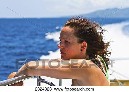 Stock Image - A Boat Trip On The Way To Gili Islands, Indonesia. Fotosearch