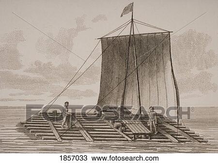 A Bolsa Wood Raft From South America. From A Print Dated 1820 Engraved By Milton After W. Anderson. View Large Photo Image Stock Image - A Bolsa Wood Raft From South America. From A Print Dated 1820 Engraved By Milton After W. Anderson.. Fotosearch