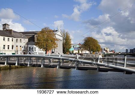 Stock Photo - A Bridge Crossing River Lee; Cork City County Cork Ireland. Fotosearch