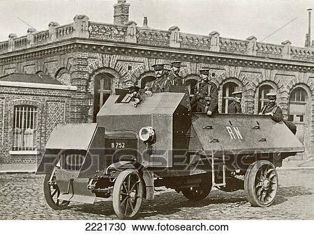 A British Armoured Motor In 1914 During World War I. From The Year 1914 Illustrated. View Large Photo Image Stock Image - A British Armoured Motor In 1914 During World War I. From The Year 1914 Illustrated.. Fotosearch
