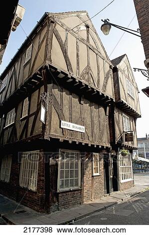 Stock Photo - A Brown Building On A Street Corner; York England. Fotosearch