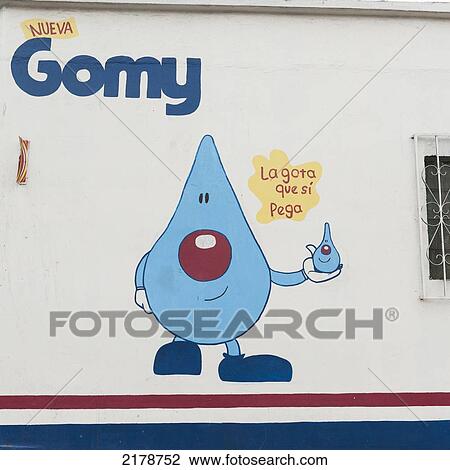 A Building With A Blue Water Drop With A Face Painted On The Wall With The Sign Saying Gomy; Guatemala City Guatemala View Large Photo Image Stock Image - A Building With A Blue Water Drop With A Face Painted On The Wall With The Sign Saying Gomy; Guatemala City Guatemala. Fotosearch