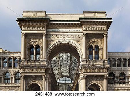 Stock Photo - A building with ornate facade; Milano, Italy. Fotosearch