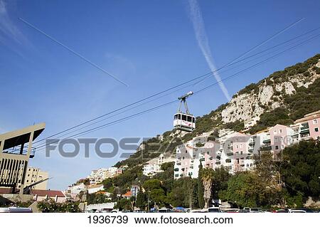 A Cable Car To The Rock Of Gibraltar; Gibraltar View Large Photo Image Stock Photo - A Cable Car To The Rock Of Gibraltar; Gibraltar. Fotosearch
