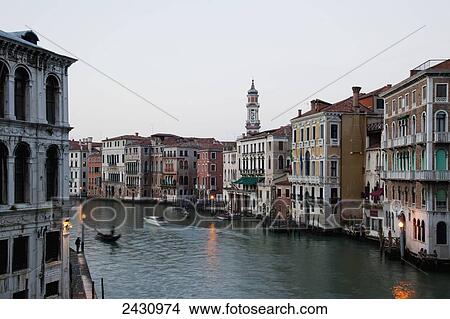 A canal at dawn; Venice, Italy View Large Photo Image Picture - A canal at dawn; Venice, Italy. Fotosearch