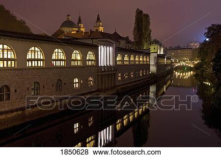 Stock Photo - A Canal In A City. Fotosearch