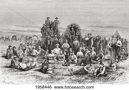 A Caravan Of Neophyte Mormons Camping In The Utah Desert, America In The 19Th Nineteenth Century. From El Mundo En La Mano Published 1875. View Large Photo Image Stock Photograph - A Caravan Of Neophyte Mormons Camping In The Utah Desert, America In The 19Th Nineteenth Century. From El Mundo En La Mano Published 1875.. Fotosearch