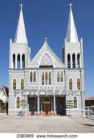 A Catholic church in the Buddhist town of Taungyii; Shan State, Myanmar View Large Photo Image Stock Photo - A Catholic church in the Buddhist town of Taungyii; Shan State, Myanmar. Fotosearch
