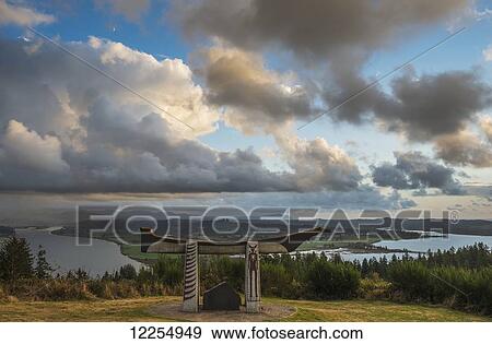 Stock Photo - A ceremonial burial canoe is found on Coxcomb Hill; Astoria, Oregon, United States of America. Fotosearch