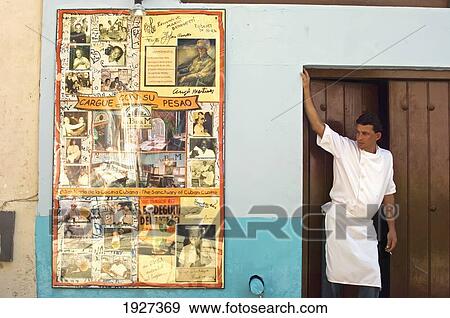 A Chef Takes A Cigarette Break At The Restaurant Ernest Hemingway Frequented, La Bodeguita Del Medio, Havana, Cuba View Large Photo Image Stock Photo - A Chef Takes A Cigarette Break At The Restaurant Ernest Hemingway Frequented, La Bodeguita Del Medio, Havana, Cuba. Fotosearch