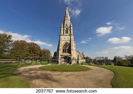 A Church With A Steeple And Circular Driveway; Studley North Yorkshire England View Large Photo Image Stock Photo - A Church With A Steeple And Circular Driveway; Studley North Yorkshire England. Fotosearch
