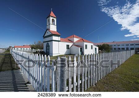 A church with bell tower and white picket fence; Rio Grande, Argentina View Large Photo Image Stock Photo - A church with bell tower and white picket fence; Rio Grande, Argentina. Fotosearch