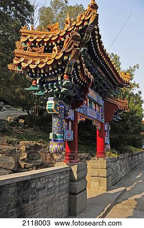 A Colourful Ornate Gate; Beijing China View Large Photo Image Stock Image - A Colourful Ornate Gate; Beijing China. Fotosearch