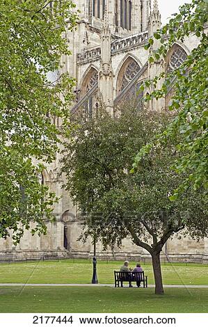 A Couple On A Bench By York Minster York England View Large Photo Image Picture - A Couple On A Bench By York Minster York England. Fotosearch