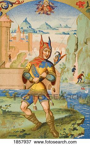 A Court Fool Of The 15Th Century. 19Th Century Reproduction Of Miniature From A Medieval Manuscript View Large Photo Image Stock Photo - A Court Fool Of The 15Th Century. 19Th Century Reproduction Of Miniature From A Medieval Manuscript. Fotosearch