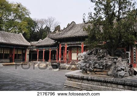 A Courtyard And Buildings With Traditional Chinese Architecture; Beijing China View Large Photo Image Stock Photograph - A Courtyard And Buildings With Traditional Chinese Architecture; Beijing China. Fotosearch