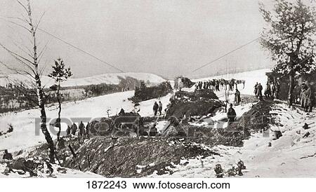 A Crack Cavalry Regiment, The Kaiser Chasseurs, Entrenching Itself Amidst The Snow During Austria's Battle For The Carpathian Passes During The First World War. From The Illustrated War News Published 1915 View Large Photo Image Stock Image - A Crack Cavalry Regiment, The Kaiser Chasseurs, Entrenching Itself Amidst The Snow During Austria's Battle For The Carpathian Passes During The First World War. From The Illustrated War News Published 1915. Fotosearch
