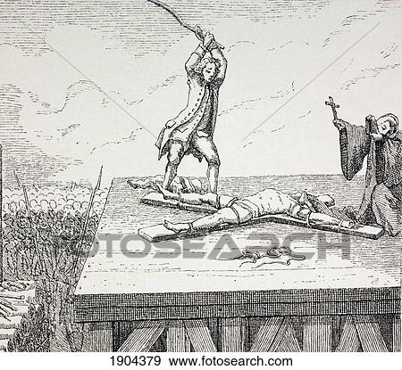 A Criminal Sentenced To Death Being Broken On A St Andrew's Cross In 18Th Century France. From Xviii Siecle Institutions, Usages Et Costumes, Published Paris 1875. View Large Photo Image Stock Photo - A Criminal Sentenced To Death Being Broken On A St Andrew's Cross In 18Th Century France. From Xviii Siecle Institutions, Usages Et Costumes, Published Paris 1875.. Fotosearch