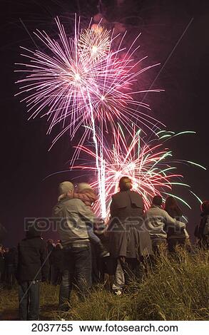 A Crowd Gathers To Watch Fireworks; South Shields Tyne And Wear England View Large Photo Image Stock Photography - A Crowd Gathers To Watch Fireworks; South Shields Tyne And Wear England. Fotosearch