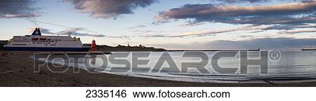 Stock Photograph - A Cruise Ship In The Harbour; South Shields, Tyne And Wear, England. Fotosearch