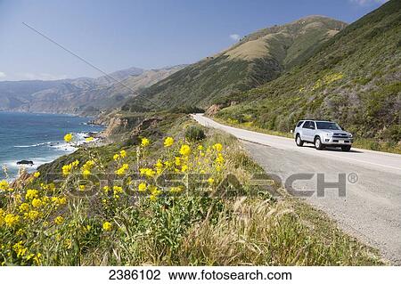 Stock Image - A drive along the coastline; California, United States of America. Fotosearch