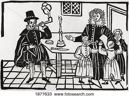 Stock Image - A Family Group During The Reign Of James I. From The Book Short History Of The English People By J. R. Green Published London 1893.. Fotosearch