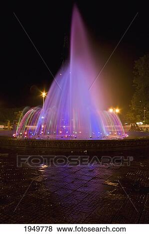 Stock Photo - A Fountain Near City Hall; Phnom Penh Cambodia. Fotosearch