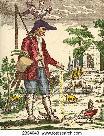 Stock Image - A French Village Peasant During The 18Th Century. From A Contemporary Print.. Fotosearch