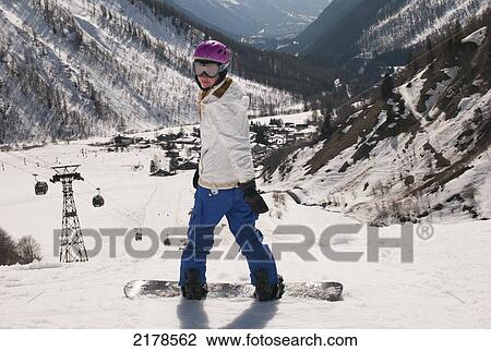 A Girl Snowboarding In The French Alps; Chaminox-Mont-Blanc Rhone-Alpes France View Large Photo Image Stock Image - A Girl Snowboarding In The French Alps; Chaminox-Mont-Blanc Rhone-Alpes France. Fotosearch