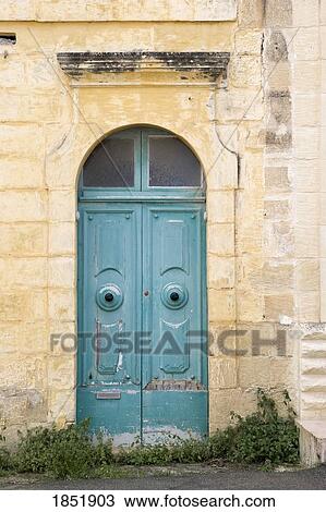 A Green Door On A Stone Building View Large Photo Image Stock Image - A Green Door On A Stone Building. Fotosearch
