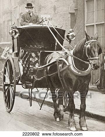 A Hansom Cab In London, England In 1910. From The Story Of 25 Eventful Years In Pictures, Published 1935. View Large Photo Image Stock Image - A Hansom Cab In London, England In 1910. From The Story Of 25 Eventful Years In Pictures, Published 1935.. Fotosearch
