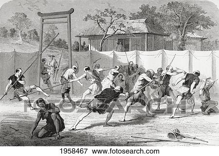 A Japanese Fencing School In The 19Th Century. From El Mundo En La Mano Published 1875. View Large Photo Image Stock Photo - A Japanese Fencing School In The 19Th Century. From El Mundo En La Mano Published 1875.. Fotosearch