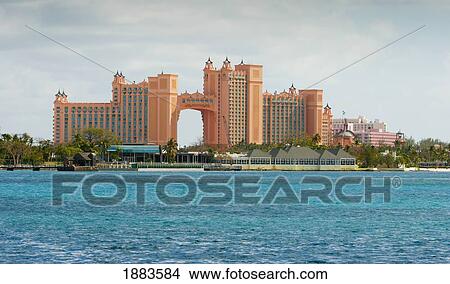Picture - A Large Hotel Along The Caribbean; Nassau, Bahamas. Fotosearch