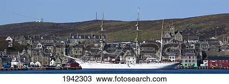 A Large Ship In The Harbor; Shetland Scotland View Large Photo Image Stock Image - A Large Ship In The Harbor; Shetland Scotland. Fotosearch