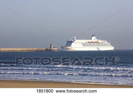 Stock Image - A Large Ship Near A Port. Fotosearch