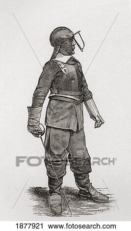 Stock Image - A Light Horseman From The Time Of Oliver Cromwell. From The Book Short History Of The English People By J. R. Green Published London 1893.. Fotosearch