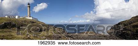 Stock Photography - A Lighthouse Along The Shore; Ardnamurchan, Lochaber, Highland, Scotland. Fotosearch