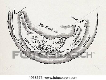 Stock Photography - A Map Of Africa As Depicted During The 8Th Century Bc. From In Darkest Africa By Henry M. Stanley Published 1890.. Fotosearch
