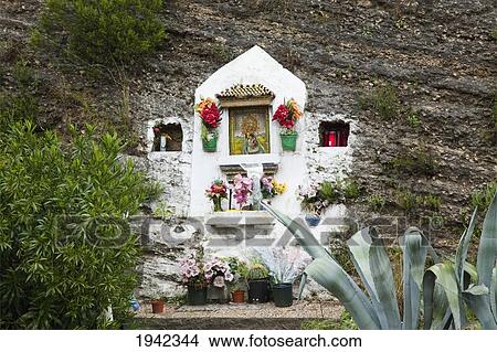 Picture - A Memorial At The Side Of The Road To Vejer De La Frontera; Andalusia Spain. Fotosearch