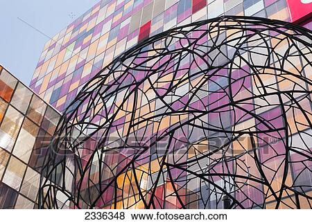 Stock Photo - A Modern Building With Colourful Squares On The Facade In Sanlitun Village; Beijing, China. Fotosearch