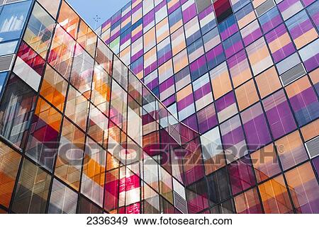 Stock Photo - A Modern Building With Colourful Squares On The Facade In Sanlitun Village; Beijing, China. Fotosearch