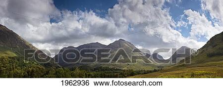 Stock Photograph - A Mountainous Landscape Under Clouds; Glencoe, Argyll, Scotland. Fotosearch