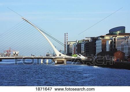 A New Bridge Over The River Liffey; Dublin, Ireland View Large Photo Image Stock Photo - A New Bridge Over The River Liffey; Dublin, Ireland. Fotosearch