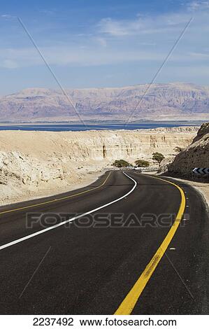 Stock Image - A Newly Paved Winding Road; Israel. Fotosearch