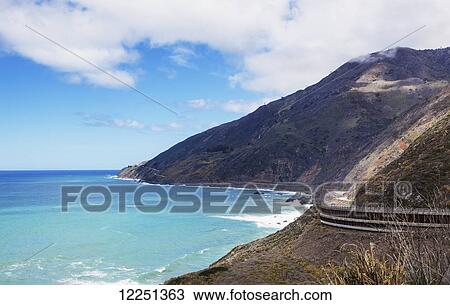Stock Image - A part of the scenic Route 1 heading to Big Sur; California, United States of America. Fotosearch