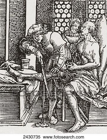 Stock Photography - A physician performing an amputation during the Tudor period in England. From a contemporary print.. Fotosearch