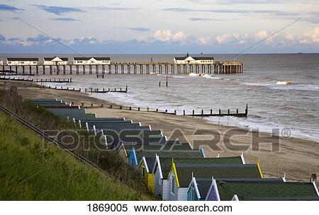 Stock Photography - A Pier On The Coast Of The North Sea; Southwold, Suffolk, England. Fotosearch