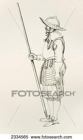 A Pike Man Of The Cromwellian Period. From The British Army: It's Origins, Progress And Equipment, Published 1868. View Large Photo Image Stock Photography - A Pike Man Of The Cromwellian Period. From The British Army: It's Origins, Progress And Equipment, Published 1868.. Fotosearch