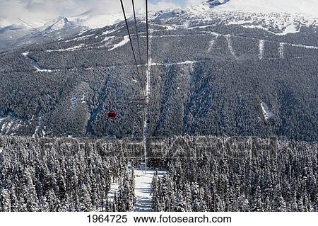 A Red Cable Car Riding Over The Snow Covered Forest; Whistler British Columbia Canada View Large Photo Image Stock Photography - A Red Cable Car Riding Over The Snow Covered Forest; Whistler British Columbia Canada. Fotosearch